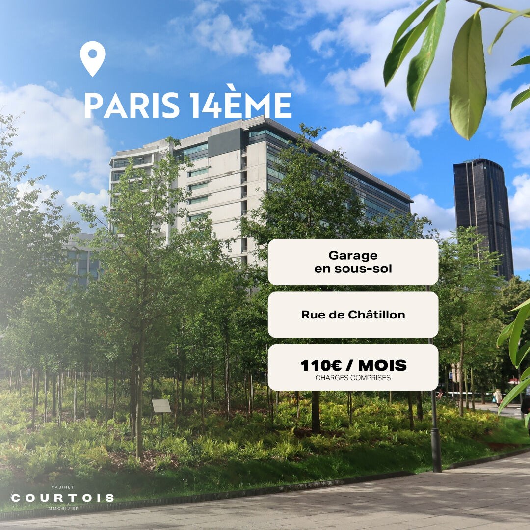 Garage en sous-sol à louer - Paris 14ème
