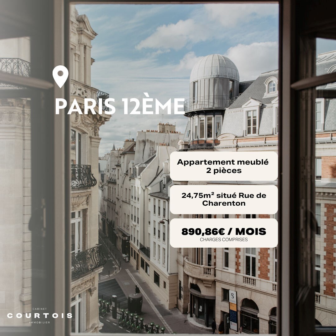 2 pièces meublé PARIS 12ème